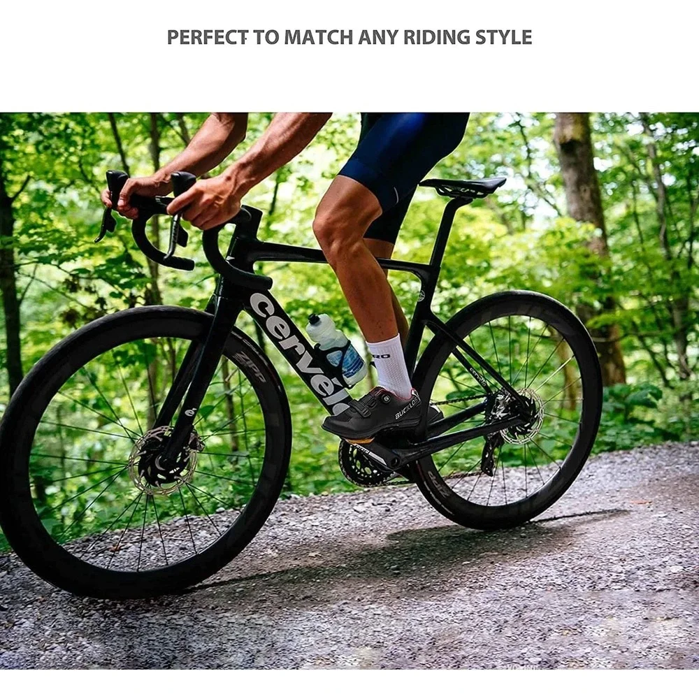 Bucklos B718 Cycling Shoes Mens Black Red Dial Fit MTB Road Bike Athletic New 39